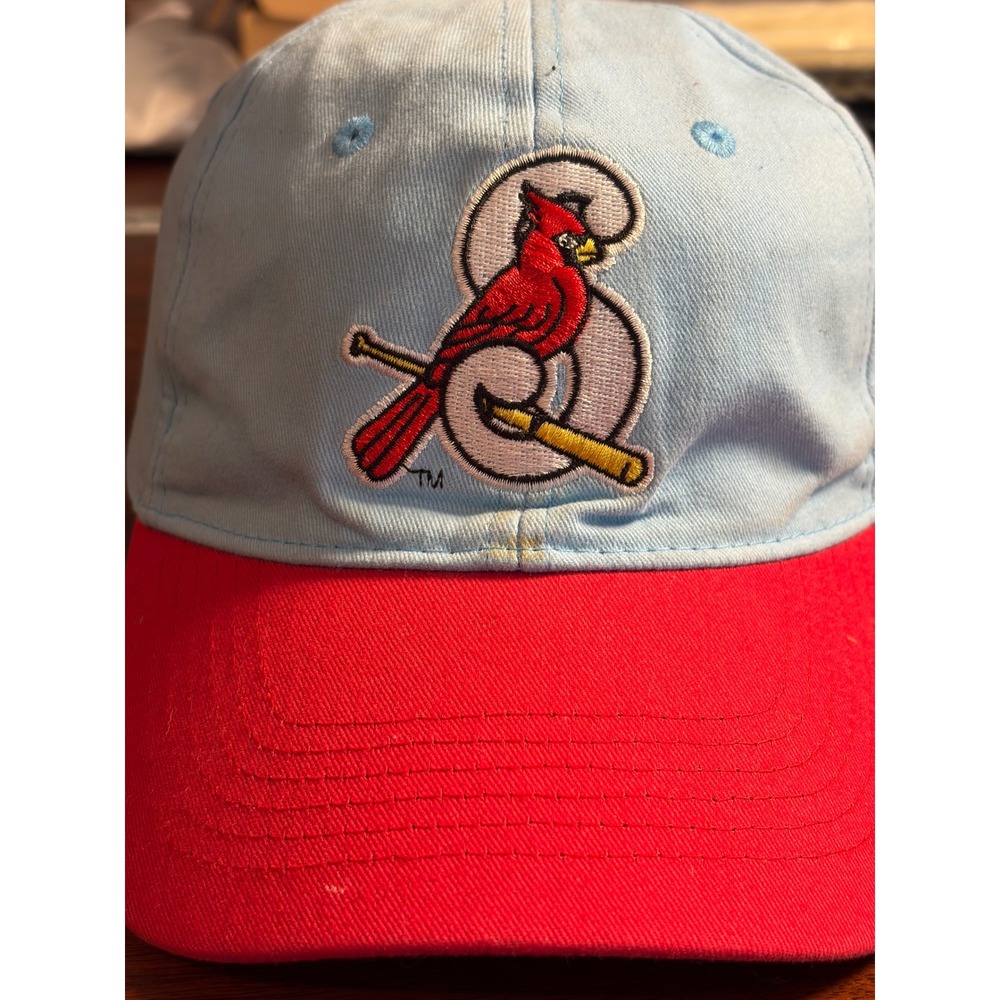 Springfield Cardinals Baseball Light Blue Red Adjustable Cotton Embroidered Logo
